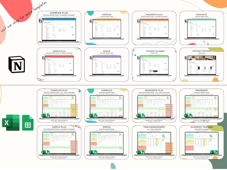 Spaced Repetition Revision Planner Active Recall Retrieval Practice Template College Study School Student Academic Exam Google Sheets image 9