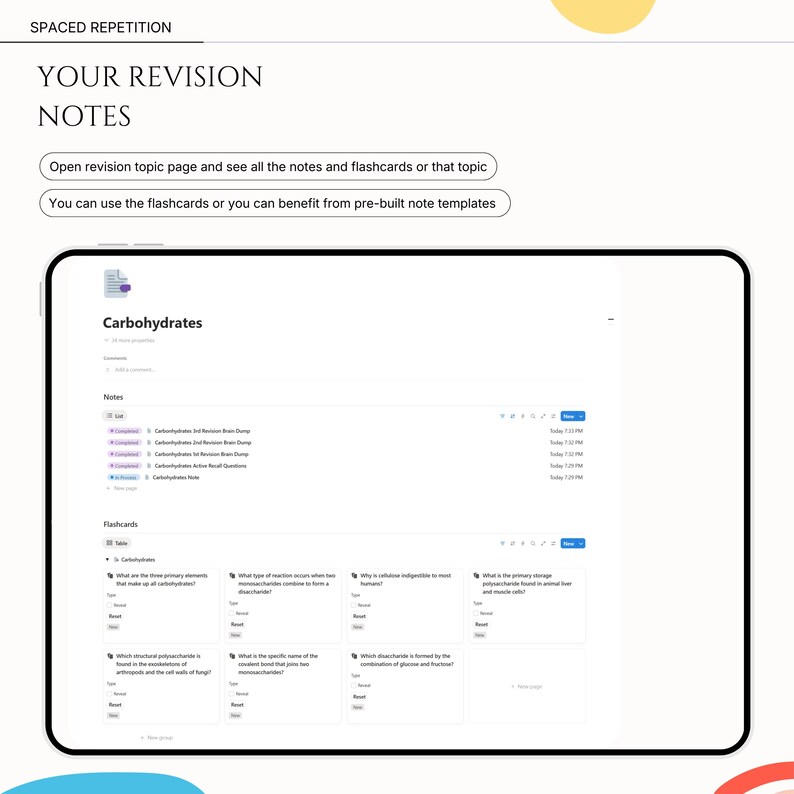 Notion Spaced Repetition Student Revision Tracker Active Recall Retrieval Practice Flashcards Academic University School Study Planner image 9