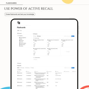 Notion Spaced Repetition Student Revision Tracker Active Recall Retrieval Practice Flashcards Academic University School Study Planner image 12