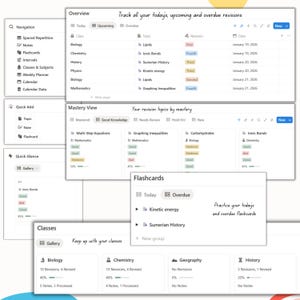 Notion Spaced Repetition Student Revision Tracker Active Recall Retrieval Practice Flashcards Academic University School Study Planner image 3