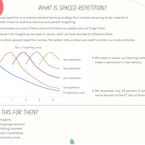 Spaced Repetition Revision Planner Active Recall Retrieval Practice Template College Study School Student Academic Exam Google Sheets image 3