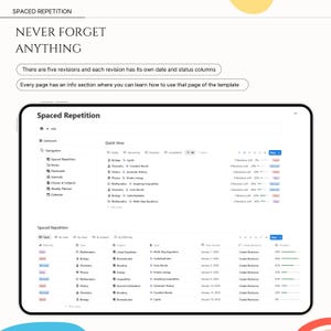 Notion Spaced Repetition Student Revision Tracker Active Recall Retrieval Practice Flashcards Academic University School Study Planner image 5