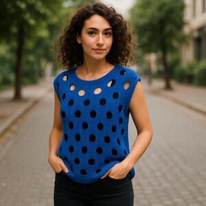Crochet Women Top, Spring Fashion Knit Crop, Seasonal Clothing Gifts for Her