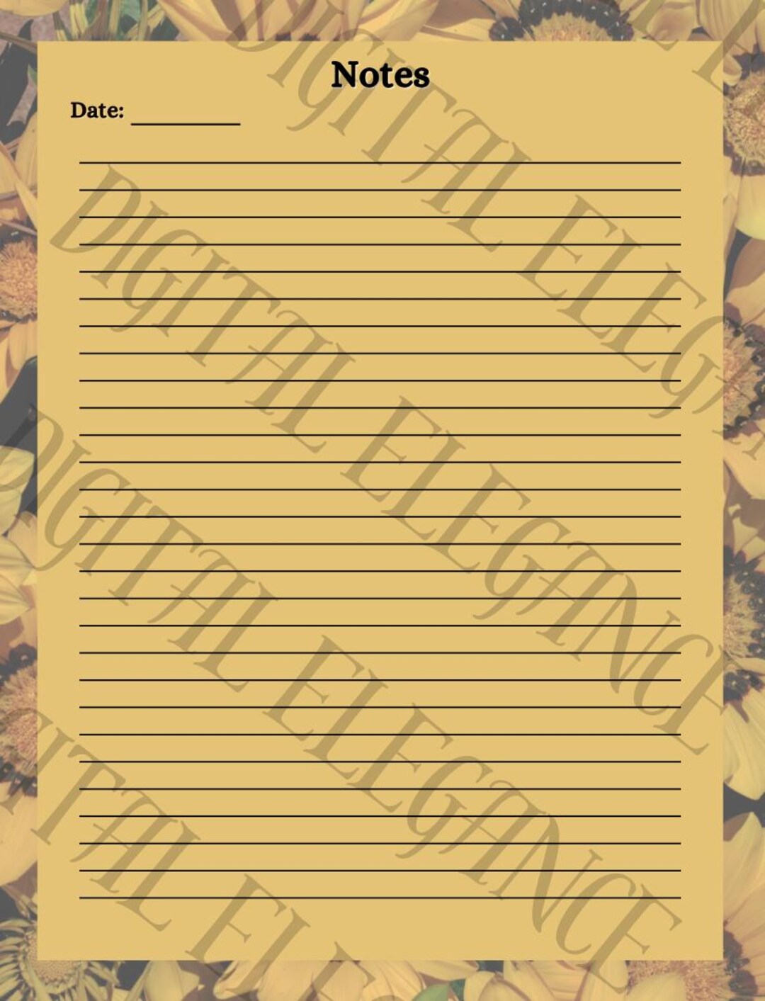 Lined Paper, Notes, Decorative Notes, Free Write Notes - Etsy