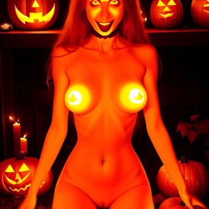 Nacktes Halloween Mädchen