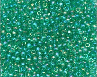 Transparent-Rainbow Dk Peridot TOHO Round Seed Beads All Sizes #164B