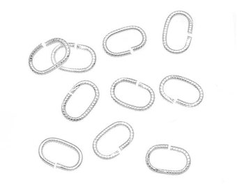 20713 Stainless Steel Oval Open Jump Rings 9mm x 6mm 18ga