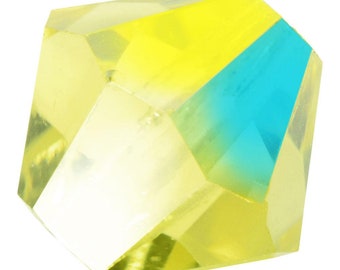 Czech Vintage Jonquil AB 8mm Glass Bicone Beads