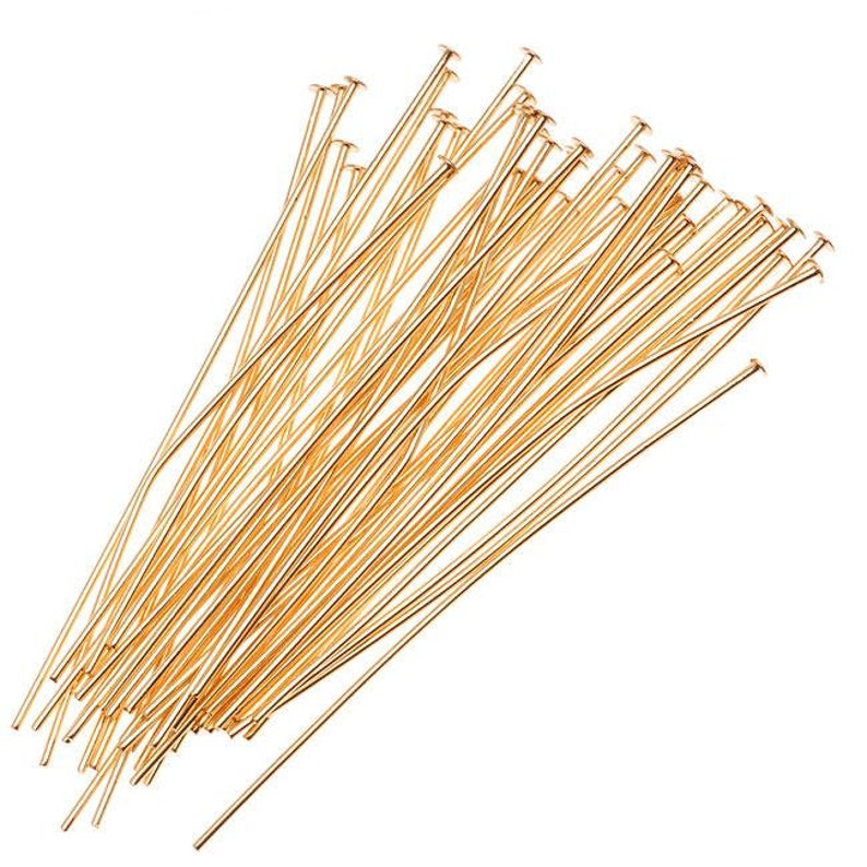 21 Gauge 22K Gold Plated Head Pins 50 2 Inches