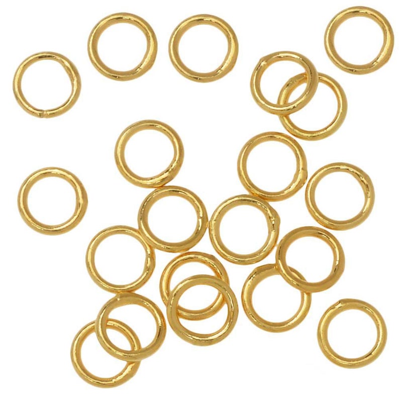 20 Pieces Closed 5mm Diameter 20 Gauge Jump Rings Gold Plated
