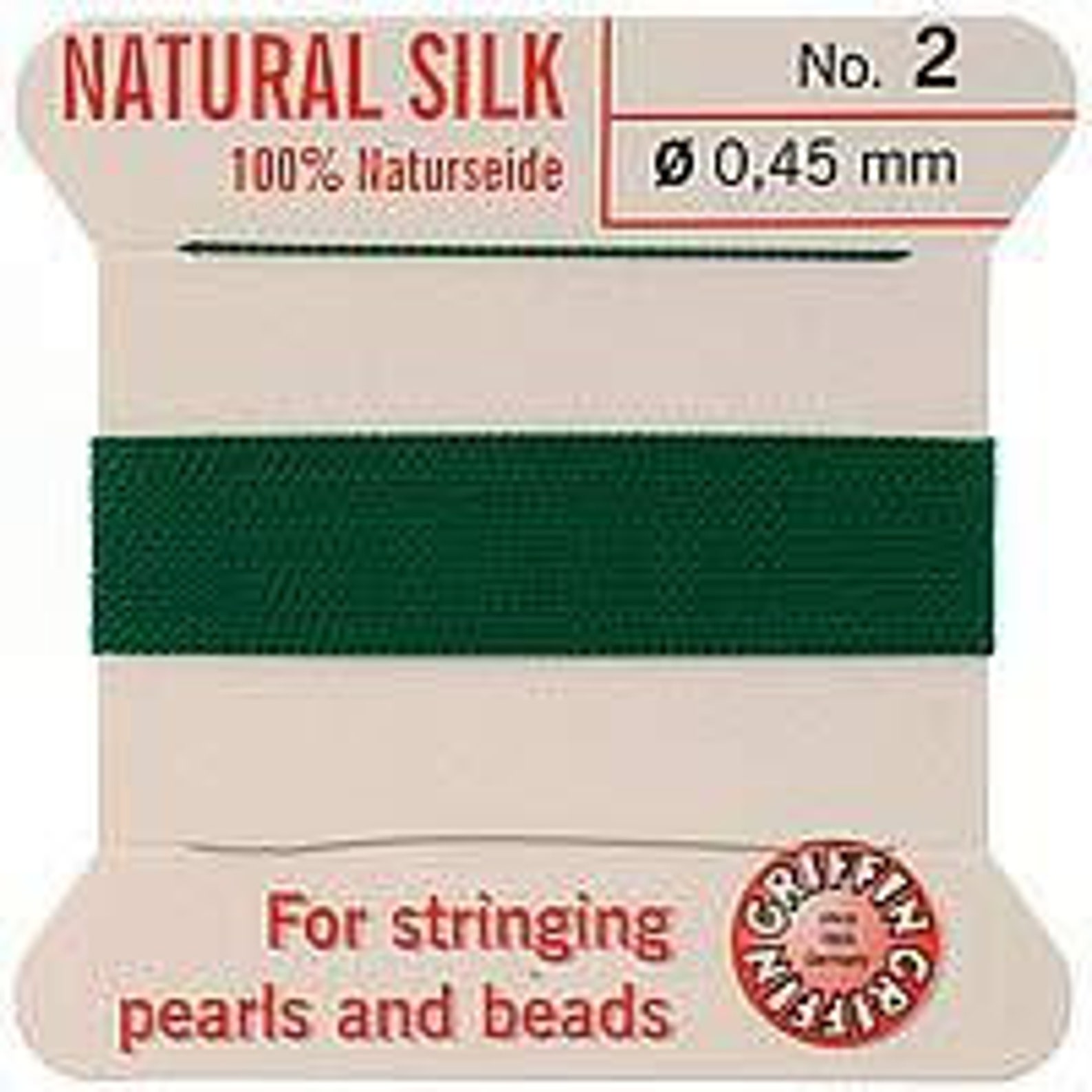 Griffin Silk Beading Cord & Needle Size 2 Green Etsy