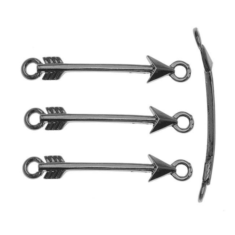 Black Tone Curved Arrow Connector 43x6mm 4 Pieces Etsy