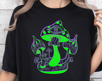 Rave Clothing: Trippy Mushroom Tee, Psychedelic Shirt
