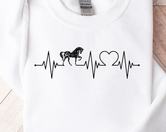 Bluza dla miłośników koni: Equestrian Heartbeat Pullover
