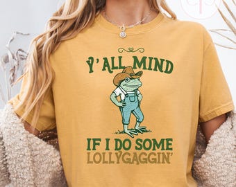 T-shirt graphique grenouille rigolote : chemise cottagecore couleurs confortables