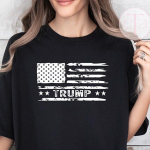Republikanisches T-Shirt - Übergroßes Trump T-Shirt, Vaterländische USA-Flagge, Trump 2024 T-Shirt, Donald Trump für den Präsidenten, Präsidentschaftswahl Top