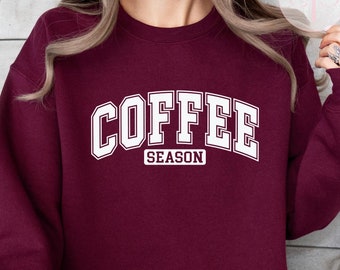 Sweat-shirt Coffee Season : pull d'hiver unisexe à col rond