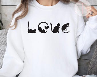 Katzen Sweatshirt Tier Liebhaber Geschenk: Katzen Hoodie