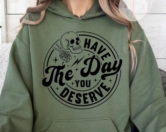 Hoodie met grappige schedel: sarcastisch gotisch sweatshirt - cadeau donkere humor