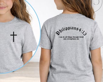 Philippians 4 13 Youth T-Shirt:  I Can Do All Things Christian T Shirt