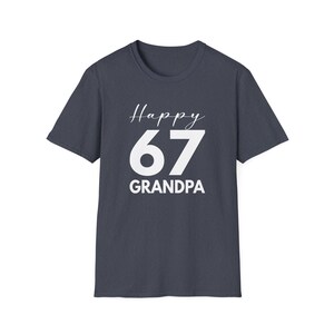 Grandpa Funny 67 Shirt: Grandpa Birthday Present Tee Heather Navy