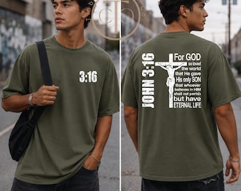John 3 16 T-Shirt - Christian Apparel Religious Gift