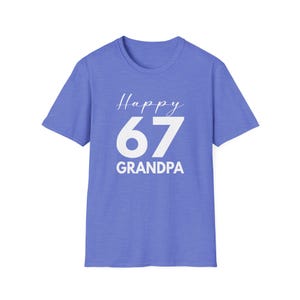 Grandpa Funny 67 Shirt: Grandpa Birthday Present Tee Heather Royal