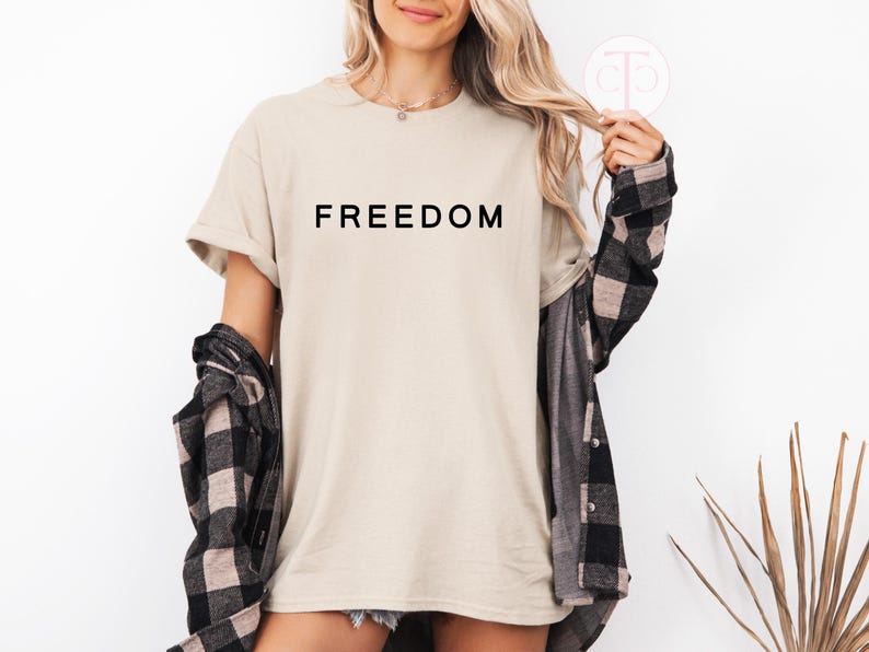 Independence Day patriotic shirt in red, unisex FREEDOM graphic cotton blend tee.