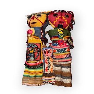 Peruvian Pachamama Dolls, family, Females&Male, Religion, Burial Inka dolls, Hanging Home Decor, Handwoven Textiles, Large