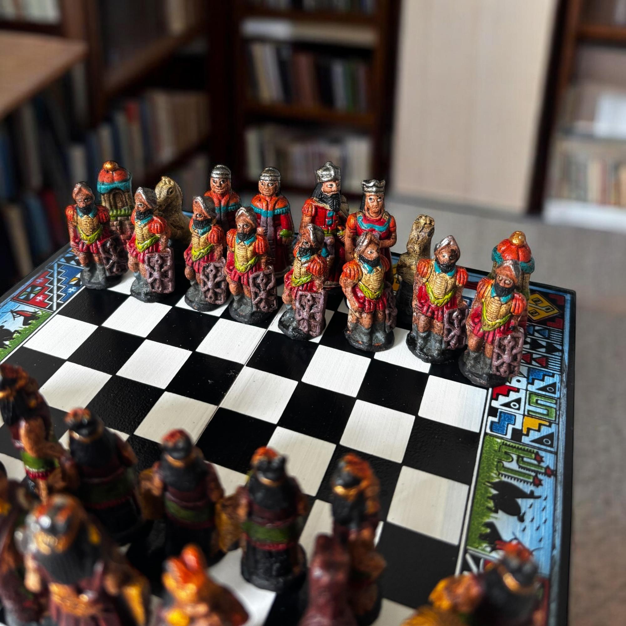 Handmade Peruvian Chess Set: Inca Vs. Spanish Conquerors, 4 Different ...