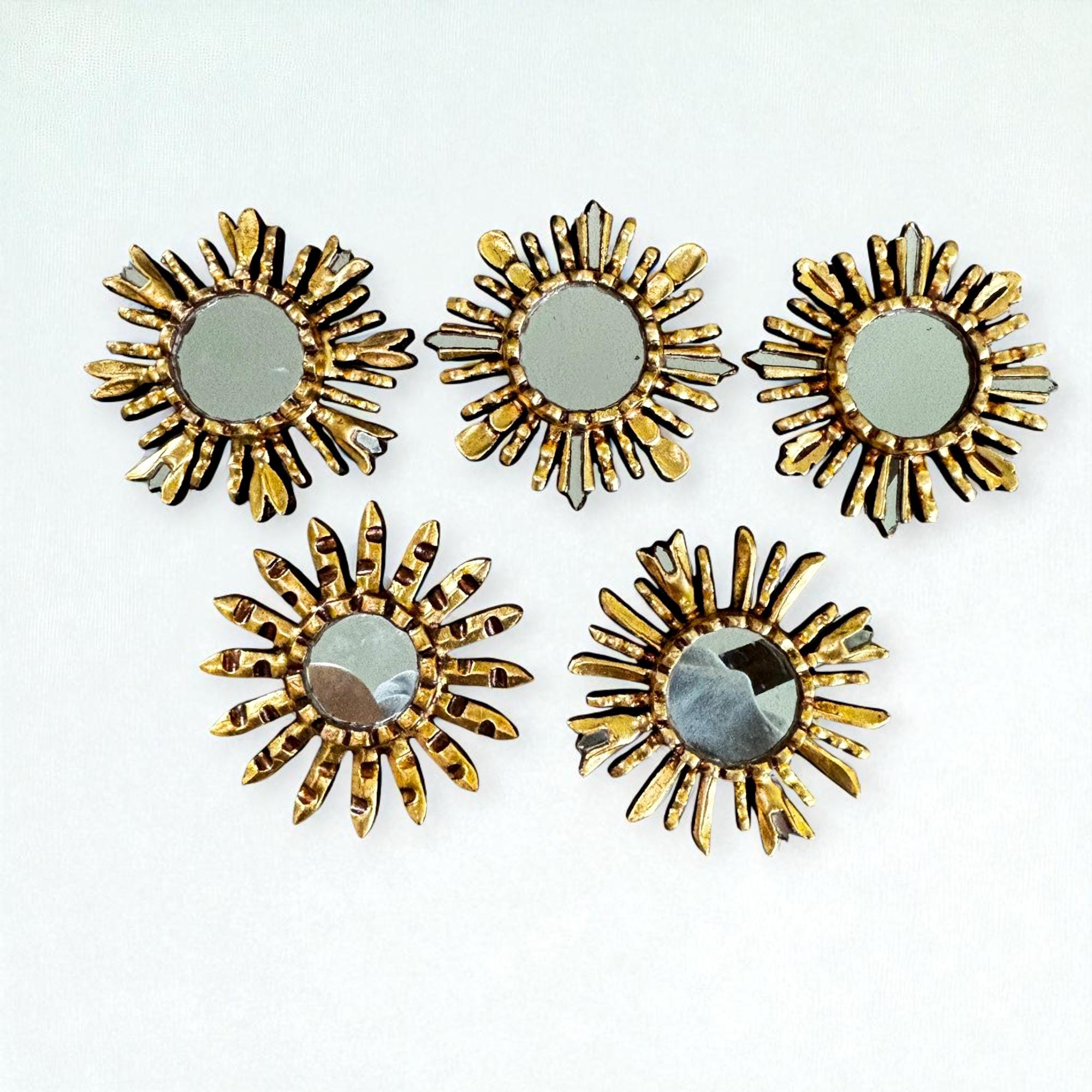 Gold Decorative Mirror 6" Sunburst, Starburst, Peruvian, Home Decor, Wall Art, Indoor Decoration, Small, Wall Mirror