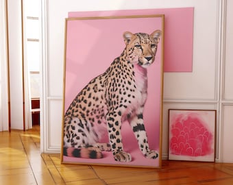 Pink Leopard Print: Maximalist Animal Wall Art (Digital Download)