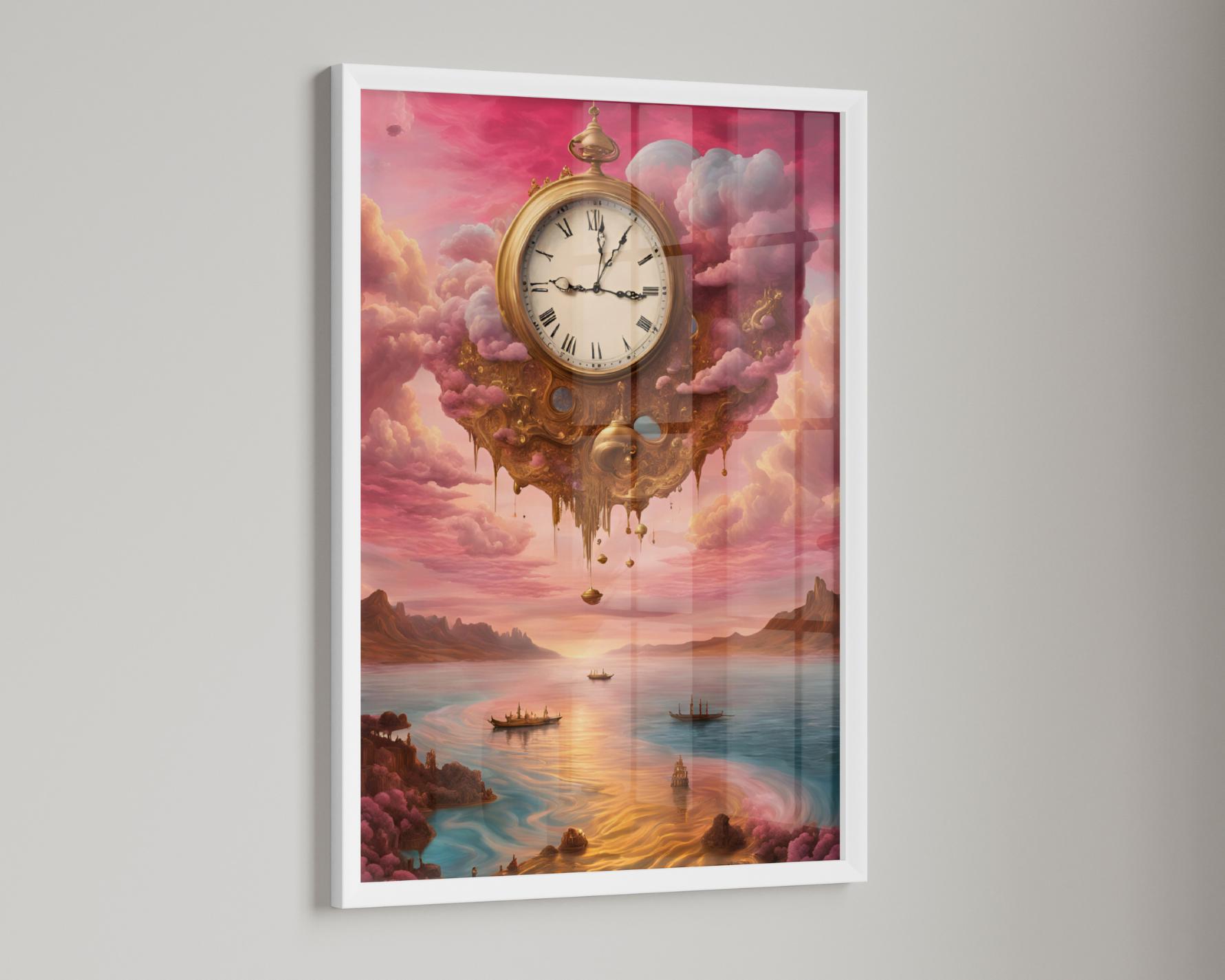 Clock Surreal Print - Digital Download Surreal Backgrounds - Retro Surreal Posters - Psychedelic Art Prints Printable Surreal Art - Wall Art