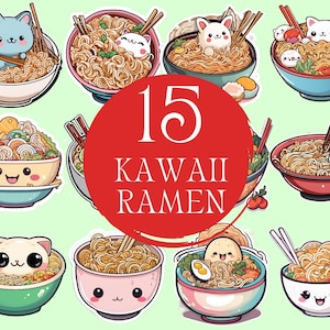 Cute Kawaii Ramen Clipart, Cute Ramen PNG Digital Download, Ramen Illustration Cute Ramen Printable Cute Kawaii Food, Japanese 15 PNG