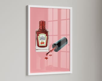 Nail Polish Bottle Wall Art - Printable Nail Salon Decor, Manicure Art Gift, Beauty Studio Print, Manicure Poster, Nail Technician Gift