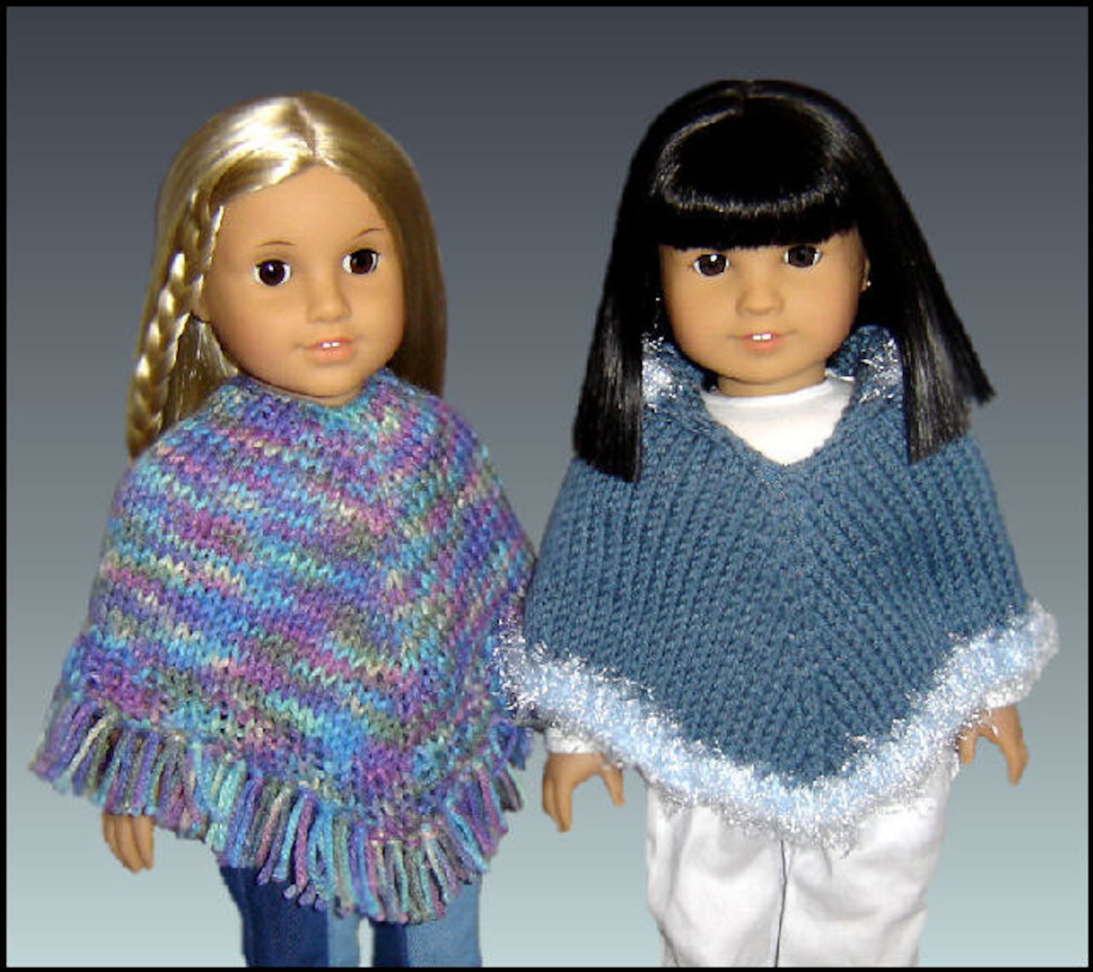 Knitting Pattern Fits 18 Inch Dolls/american Girl Doll. Poncho PDF, Our