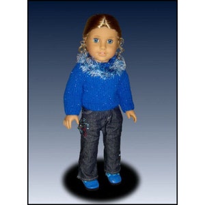 Pdf Knitting Pattern. Fits American Girl and all 18 inch dolls. Sweater. 041 image 3