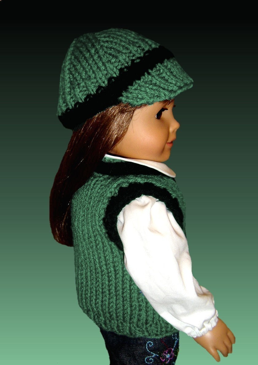 Pdf 18 Inch Doll Knitting Pattern. Fits American Girl Doll. Vest and
