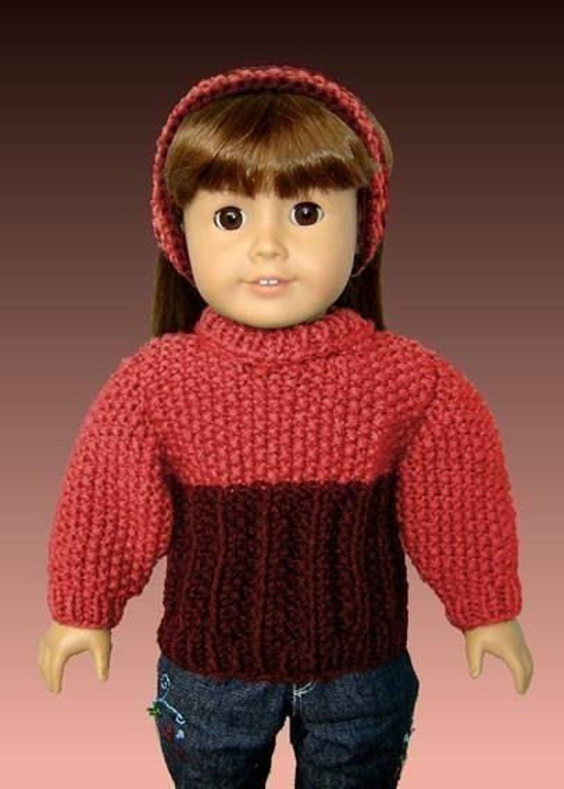 PDF 18 inch doll knitting pattern. Fits American Girl Doll, Journey Girls, Instant Download 001 image 4