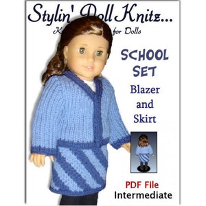 Knitting Patterns fits American Girl and 18 inch dolls. Knit Clothes Instant Download 08 image 2