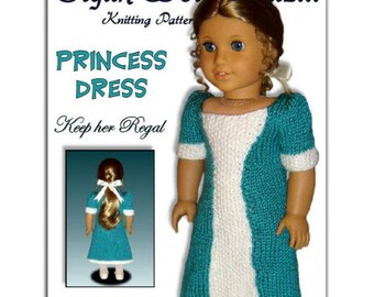 Knitting Pattern for Doll Dress, American Girl and 18" PDF AG. Instant Download 038