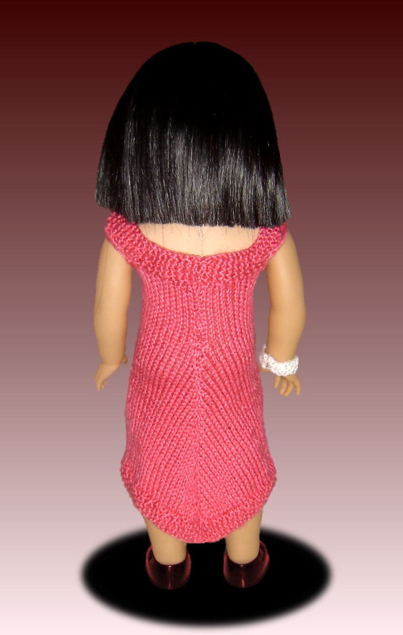 Knitting pattern, Semi Formal dress, Fits 18 inch, American Girl Doll, Instant Download 035 image 3