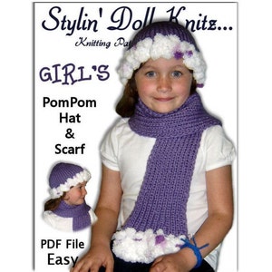 Knitting patterns. Hats, scarf, cowl neck warmer for girls sizes 4-10, PDF Instant Download image 5