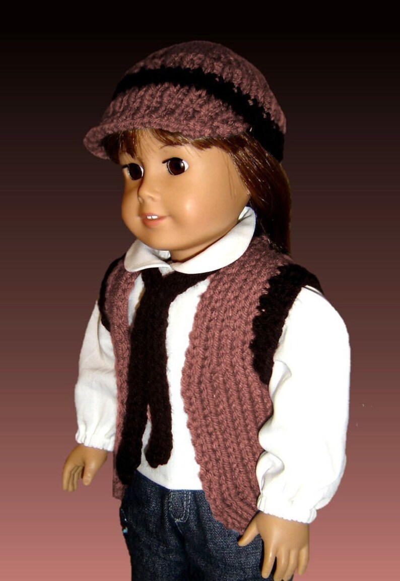 Pdf 18 Inch Doll Knitting Pattern. Fits American Girl Doll. Vest and