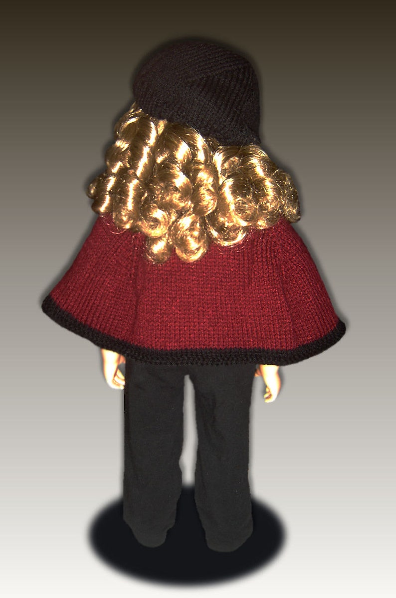 Knitting Pattern fits My Twinn My BFF, 23 inch dolls. Cape and Beret. PDF, Instant Download 618 image 3