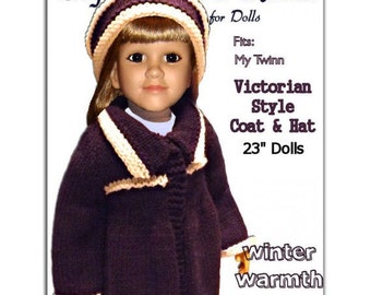 Knitting Pattern, fits all 23 inch dolls, My Twinn PDF Instant Download 626