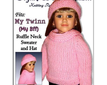 Doll clothes knitting pattern, fits My Twinn and 23 inch dolls. (my BFF) Hat, PDF, 604