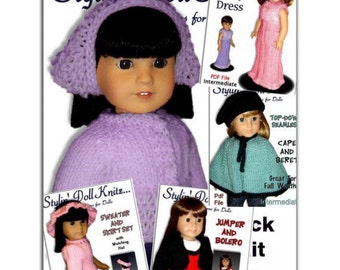 knitting Patterns, Fit American girl Doll, 18 inch Doll Clothes, Instant Download