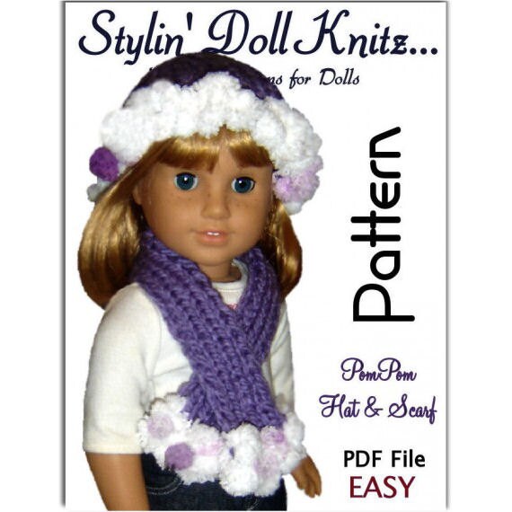 Knitting Pattern. Fits 18 Inch American Girl Hat and Scarf Etsy