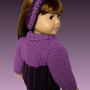 PDF 18 inch doll knitting pattern. Fits American Girl Doll, Journey Girls, Instant Download 001 image 2